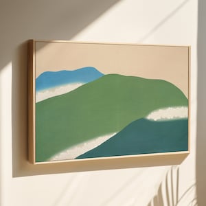 Japanese landscape canvas print, Kamisaka Sekka, Green mountains canvas wall art, c.1909, framed or unframed, Ship from UK/US/EU