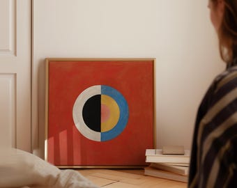 Hilma af Klint kvadratisk canvastavla, Svanen, nr 17, målning på canvastavla, inramad eller oramad, skickas från Storbritannien/USA/EU