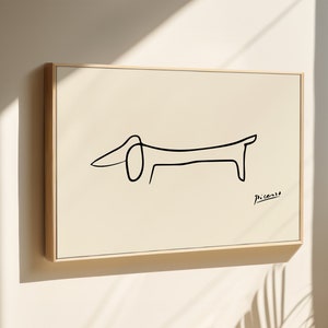 Impressão em tela de Picasso, desenho de arte de cachorro em tela, arte de parede, emoldurada ou sem moldura, envio do Reino Unido/EUA/UE