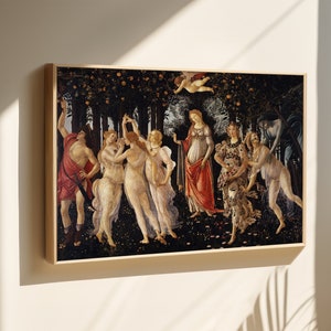 Sandro Botticelli canvas print, primavera canvas wall art, framed or unframed, Ship from UK/US/EU