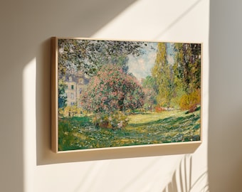 Claude Monet wall art, The Parc Monceau canvas print, c.1876, framed or unframed, Ship from UK/US/EU