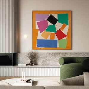 Henri Matisse square canvas wall art, The snail canvas wall art, framed or unframed Ship from UK/US/EU