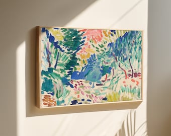 Henri Matisse wall art, View of Collioure landscape canvas print,  framed or unframed, Ship from UK/US/EU