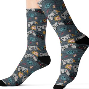 Video Game Socks Unique Gift for Gamer Socks Birthday Gift for Him Video Game Apparel Gaming Socks Gift for Boyfriend Fun Video Game Gift