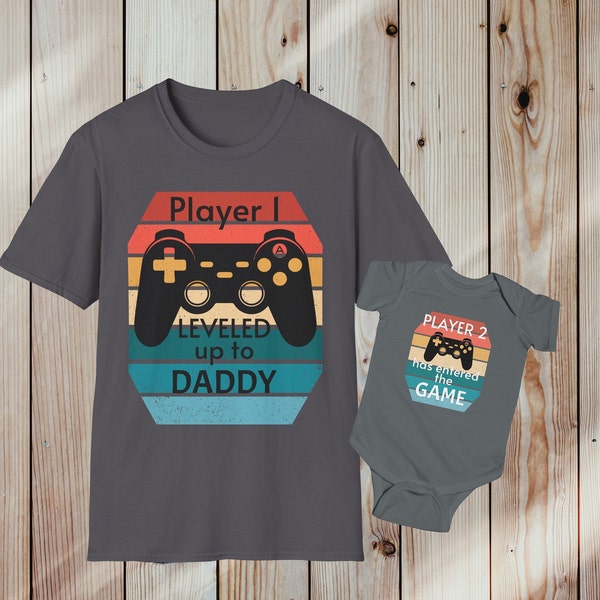 Matching Daddy and Son Shirt Gift for New Dad Matching Tshirt for Father Day Gift for Gamer Dad Video Game Shirt Father and Baby Shirt Gift