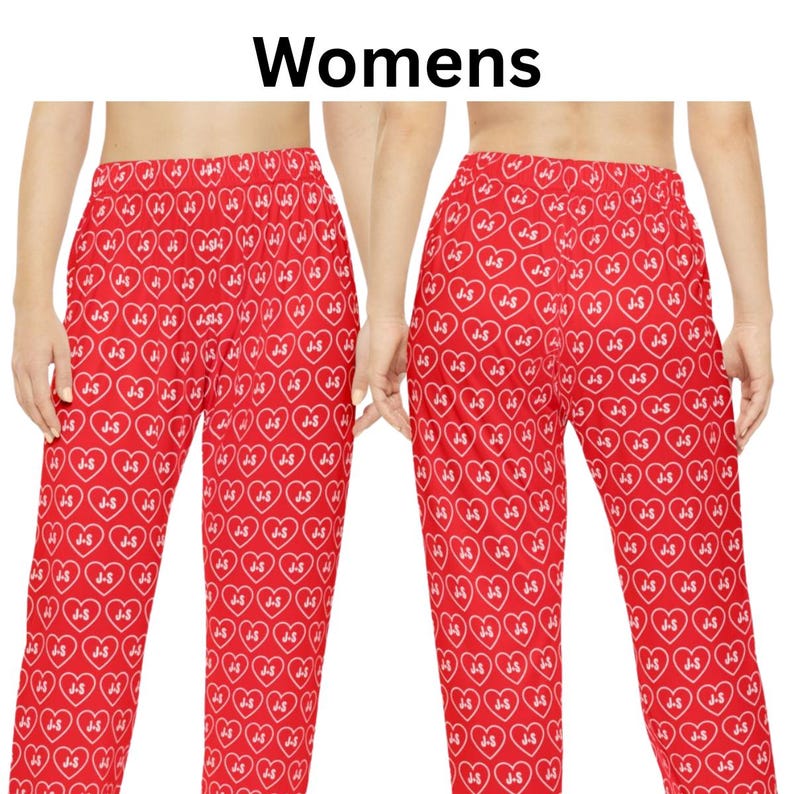 Personalized Matching Pajama Sets for Couples Lovers Matching GF BF Matching Pjs Long Sleeve Pajama Set Pjs Initials Newlywed His and Hers image 9