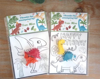 Custom Dinosaur Coloring Pages with Crayons Birthday Party Favors Coloring Dino Gifts Thank You Favors Dinosaur Bday Party Crayons Girl Dino