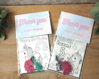 Personalized Unicorn with Shaped Crayons Party Favors Unicorn Bday Classroom Favors for Girls 5th Coloring Pages Unicorn Birthday Coloring