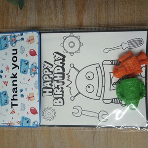 Custom Robot Coloring Pages with Shaped Crayons Birthday Party Favors for Classmates Robot Crayons Thank You Favor for Robot Lover Gifts image 9