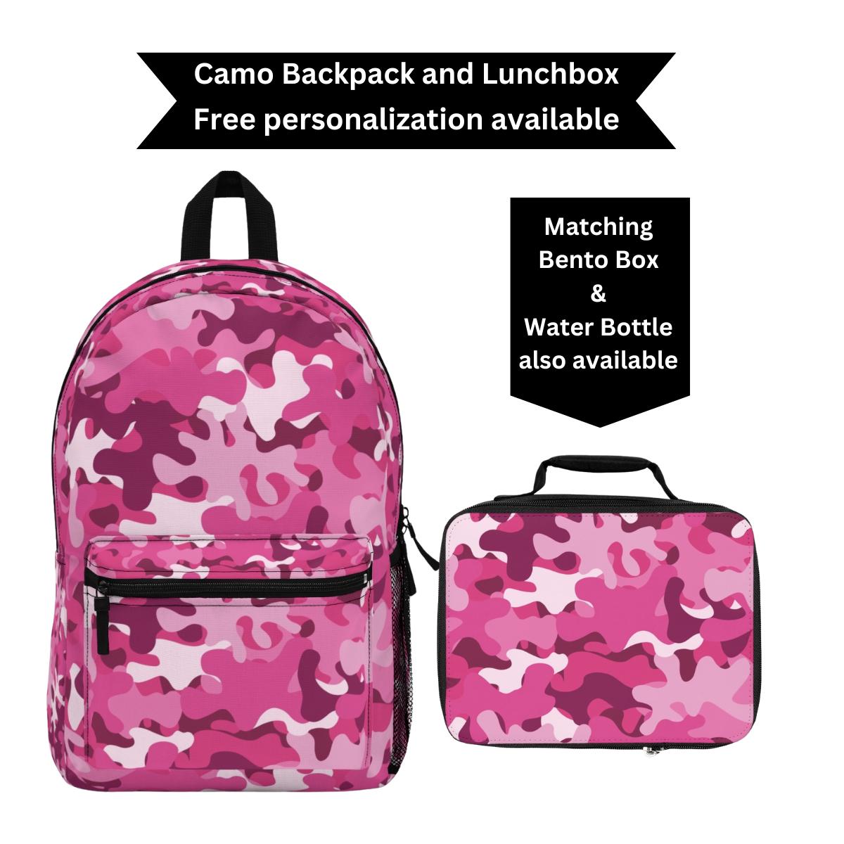 Pink camo bookbag hotsell