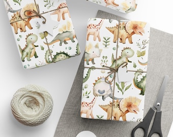 Baby Dinosaur Baby Shower Wrapping Paper Roll Dino Gift Wrap Paper Dino Baby Boy Shower Dinosaur Wrapping Dino Themed Toddler Birthday Paper