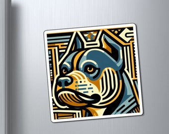 Artistico astratto Pitbull Magnete-Dog Lover Gift-Abstract Art-Pitbull Love- Unique Magnet Designs-Regalo perfetto per l'amante del Pitbull