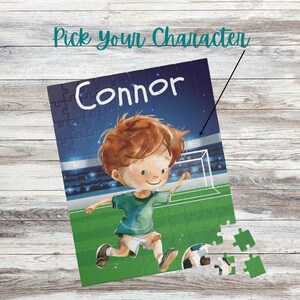 Personalized Soccer Name Puzzle Sports Puzzle Custom Name Puzzle for Kids Puzzle for Child with Name Jigsaw Puzzle Gift Boys Girls Cardboard