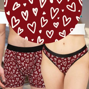 Couples Matching Underwear Set for Valentines Gift Anniversary Matching Boxers and Thong Couples Underwear Comfortable Loungewear Sports Bra