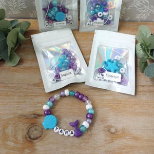 Personalized Mermaid DIY Bracelet Favor for Kids Friendship Bracelet Kits Party Favors for Girls Mermaid Bday Gifts for Girl Tween Favor