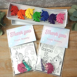 Personalized Unicorn with Shaped Crayons Party Favors Unicorn Bday Classroom Favors for Girls 5th Coloring Pages Unicorn Birthday Coloring