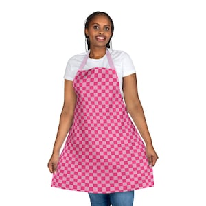 Pink Checkered Apron Girly Work Adult Cosmetology Apron Manicurist Apron Esthetician Apron Gift Canvas Florist Apron Manicurist Apron Makeup