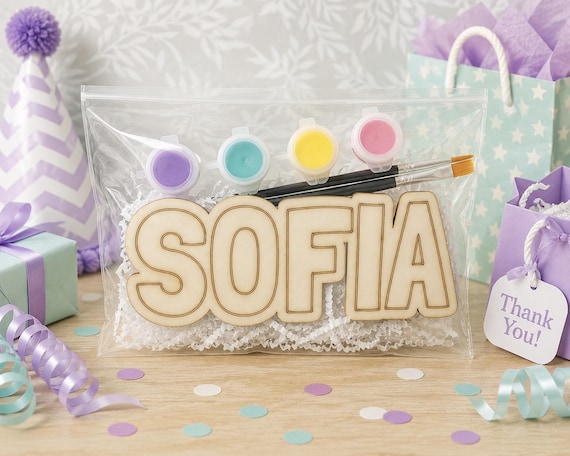 Paint Your Own Name Kit for Children Personalized Kids Craft DIY Paint Kit Wooden Art Activity Painting Gift Custom Name Painting Set Favors