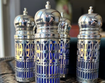 Vintage Neiman Marcus silver plate Salt and Pepper shakers 1980s made in Hong Kong