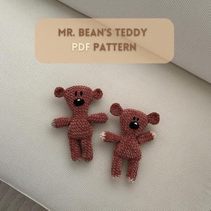 Mr. Beans Teddybär-Anleitung, Häkelanleitung, Häkel-Plüschtier, Häkelanleitung für einen Teddybären, Mr. Bean Teddybär-Tutorial (PDF), englische PDF-Datei
