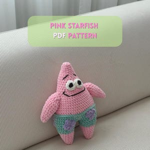 Häkelanleitung für einen rosa Seestern, Seestern-Anleitung, Häkelanleitung für ein Meerestier, PDF-Anleitung, Häkel-Plüschtier