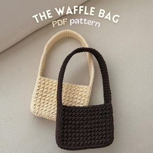 Modèle de sac gaufré au crochet, modèle PDF, modèle de sac au crochet, petit sac à faire soi-même, modèle de sac moderne au crochet, sac en cordelette, tutoriel PDF