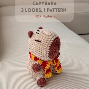 Capybara, Crochet Capybara, Crochet Pattern PDF, Amigurumi, Capybara Chef, Capybara with accessories, Pdf in inglese, Accessories, Gift Idea
