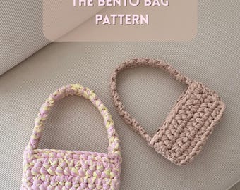 Modèle de sac Bento au crochet, sac en fil de t-shirt, tutoriel PDF facile, petit sac à main DIY, modèle de sac au crochet moderne, modèle de sac au crochet