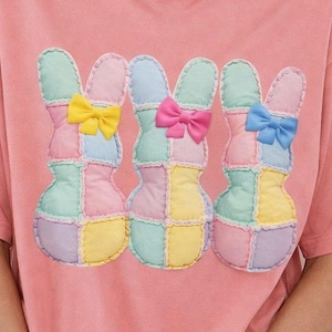 Pastel Easter Patchwork Quilt Clipart Bundle - Cottage Core  Bunny Trio/Egg/Bunny - Print-Ready Transparent PNG (Digital Download)