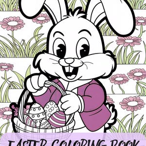 Printable Easter Coloring Book Activity - instant Download PNG - Easter Bunny - Easter Egg -  Easter Coloring Pages for Kids and Adults
