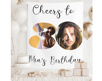 Personalized 30th Birthday Welcome Sign: Modern Minimalist Party Decor