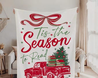 Personalized Christmas Book Blanket  Custom Library Gift for Book Lovers Favorite Books Blanket with Name Bookish Reader Christmas Gift