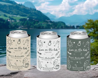 Love On The Lake Bachelorette Party Can Cooler: Custom Lake Bach Club Drink Sleeve