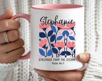 Personalized Christian Coffee Mug, Bible Verse Mug, Inspirational Mug, Faith Gift for Her, Bible Study Mug, Positive Christian Gift