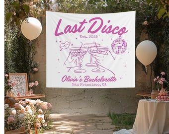 Custom Disco Bachelorette Party Banner: Retro Last Disco Decor