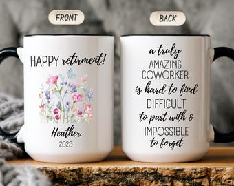 Personalized Retirement Coffee Mug Happy Retirement Cup Custom Retirement Gift For Boss Co Worker Officially Retired Cup For Her