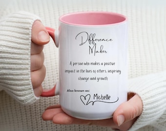 Personalized Difference Maker Mug Mentor Appreciation Gift Teacher Thank You Gift Leader Gift Employee Recognition Gift
