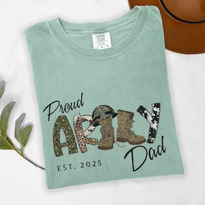 Proud Army Dad Shirt Patriotic Military Tee Veteran Father&#39;s Day Gift USA Flag Tshirt Soldier Dad 4th of July Army Family Shirt Military Dad