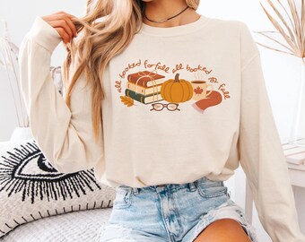 All Booked for Fall Shirt Comfort Colors Fall Bookish Tee Cozy Autumn Reading Season Shirt Book Lover Gift Pumpkin Fall Graphic Tshirt