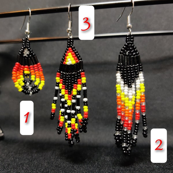 Philippines Native Beaded Earrings, Filipino Culture, Tribal, Ethnic, Seed Bead, Multi Colors, Handmade, Women Beaded Jewelry, Gift for Her