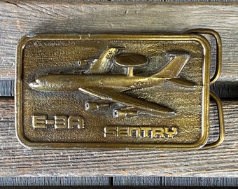 Mountains Bergamot Brass Works 3-D Plane Boeing Everett WA 747 Aircraft Commemorative Belt Buckle Vintage 1982 Siskiyou Buckle CO Factory