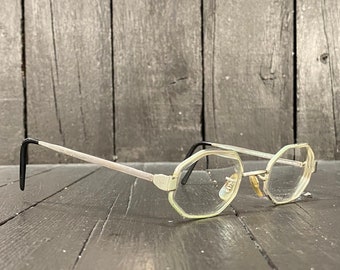 octagonal glasses, antique eyeglasses, 1970s glasses, 1970s eyeglasses, 70s glasses, 70s eyeglasses, FREE USA SHIPPING