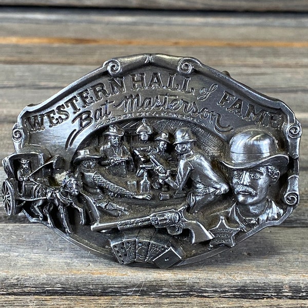 western hall of fame, Bat Masterson belt buckle, ford county sheriff belt buckle, FREE USA SHIPPING
