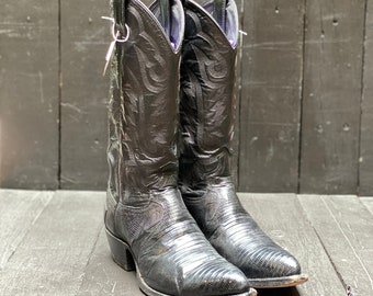 Vintage 1990s Lace up Western Cowboy Boots Size 6.5 Womens Made in USA  Brown Real Leather Two Tone Paddock Boot Shoes 90s Gift Clothing - Etsy UK