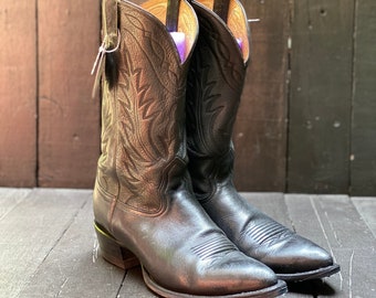 Mens us 10.5, nocona boot, black cowboy boots, pointed toe boots, mens western wear, FREE USA SHIPPING