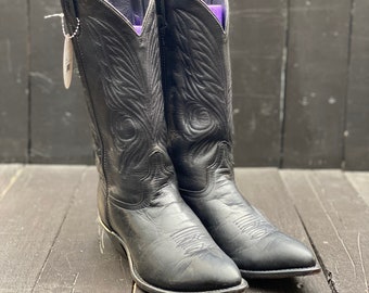 Womens Us 7.5, Code West Boots, zwarte cowboylaarzen, spitse neuslaarzen, dames westerse laarzen, zwarte westerse laarzen, GRATIS VS VERZENDING