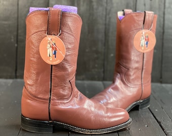 Womens us 5.5, mauve boots, vintage roper boots, justin boots, vintage cowgirl boots, womens western wear, FREE USA SHIPPING