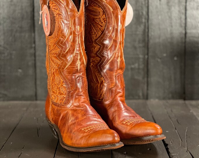 Womens 8.5 Vintage Cowgirl Boot Code West Boots Pointed Toe Etsy