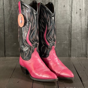 Black and pink cowboy boots hot sale
