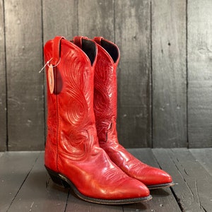 Mens red western boots clearance